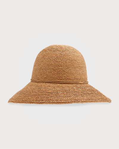 Shop Helen Kaminski Braided Raffia Round Crown Small Brim Hat In Nougat