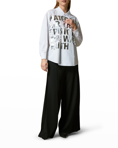 Shop Marina Rinaldi Plus Size Radiante Wide-leg Trousers In Black