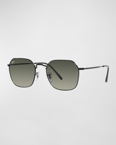 Shop Ray Ban Rounded Square Metal Sunglasses, 55mm In Black