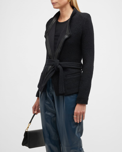 Shop Iro Awa Belted Wool Jacket In Black