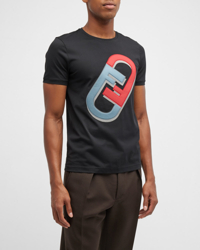 Shop Fendi Men's O'lock Graphic T-shirt In Nero
