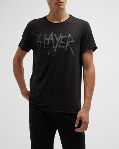 Shop John Varvatos Men's Slayer Undisputed Raw-edge T-shirt In Black