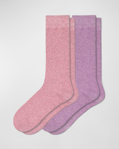 Shop Stems Marbled Wool Socks 2-pack In Pink/lavender