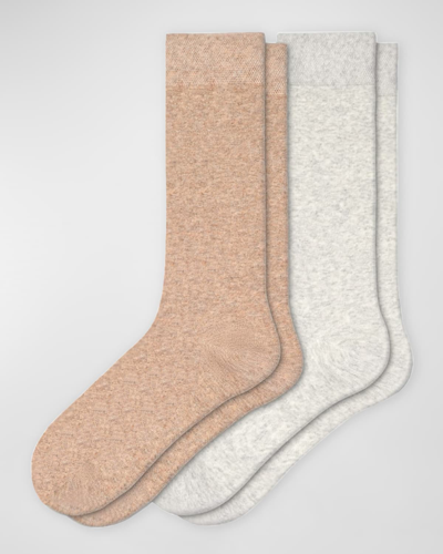 Shop Stems Marbled Wool Socks 2-pack In Grey/beige