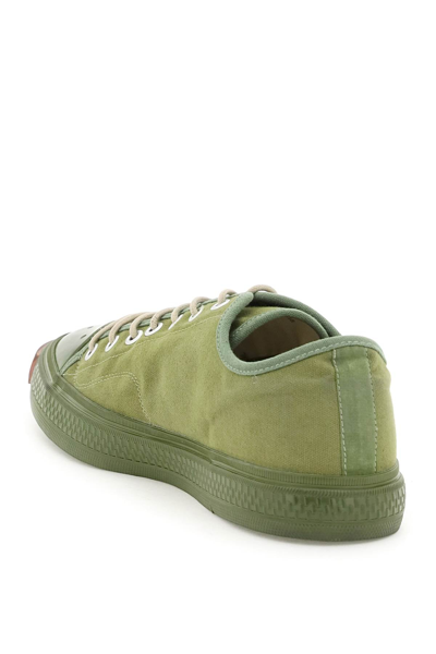 Shop Acne Studios Cotton Canvas Sneakers In Green