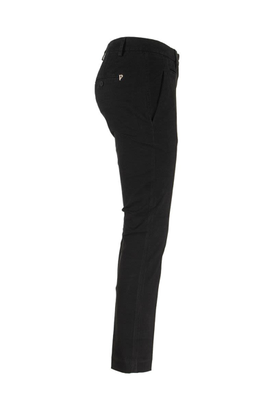 Shop Dondup Perfect Slim Chinos Trousers In Black