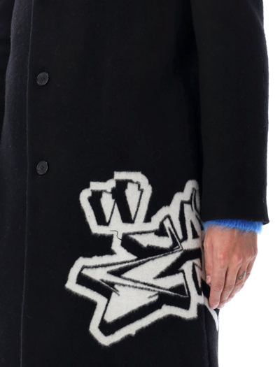 Shop Off-white Graffiti Skate Coat In Black