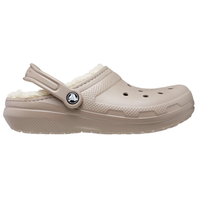 Shop Crocs Womens  Classic Lined Clogs In Bone