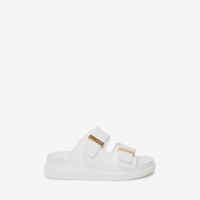 Alexander Mcqueen Hybrid Double-strap Rubber Slides In Ivory