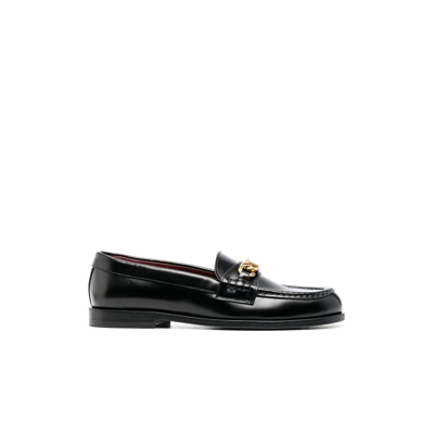 Shop Valentino Vlogo Leather Loafers - Women's - Leather In Black