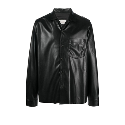 Shop Nanushka Duco Faux Leather Shirt - Men's - Polyurethane/recycled Polyester/viscose In Black