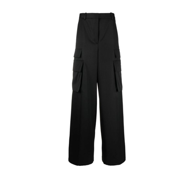 Shop Versace Black Wide-leg Cargo Trousers