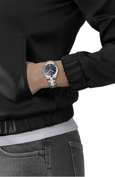 Shop Tissot Pr100 Automatic Bracelet Watch, 33mm In Blue Mother Of Pearl