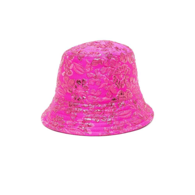 Shop Valentino Pink Floral Jacquard Bucket Hat