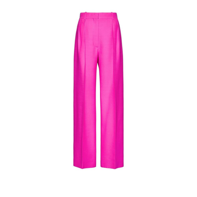 Shop Valentino High-waisted Tailored Trousers - Women's - Silk/viscose/virgin Wool In Pink