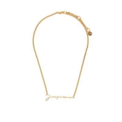 Shop Jacquemus Gold-plated La Chaine Logo Necklace