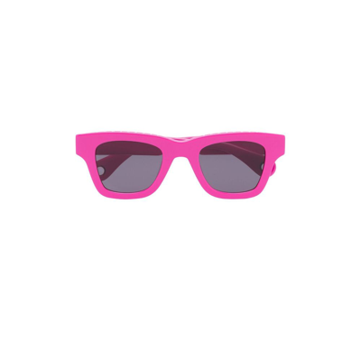 Shop Jacquemus Pink Les Lunettes Nocio Square Sunglasses