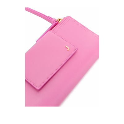 Shop Jacquemus Pink Le Pichoto Leather Chain Wallet