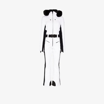 Shop Goldbergh White Parry Side Stripe Ski Suit In Weiss