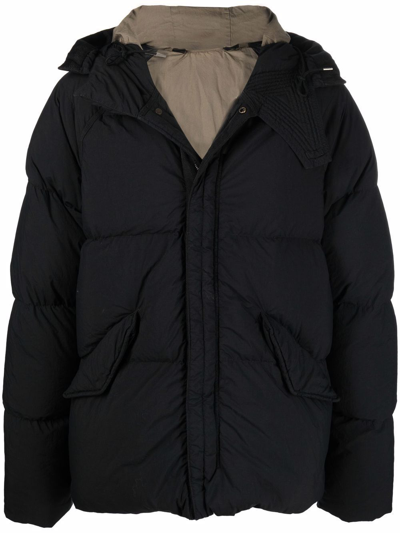 Shop Ten C Hooded Down Puffer Jacket In Black