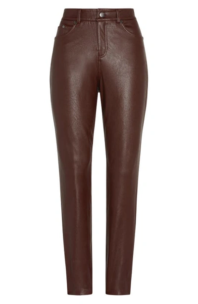 Shop Commando Faux Leather Five-pocket Pants In Oxblood Brown