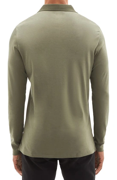 Robert Barakett Georgia Long Sleeve Polo In Dusty Olive