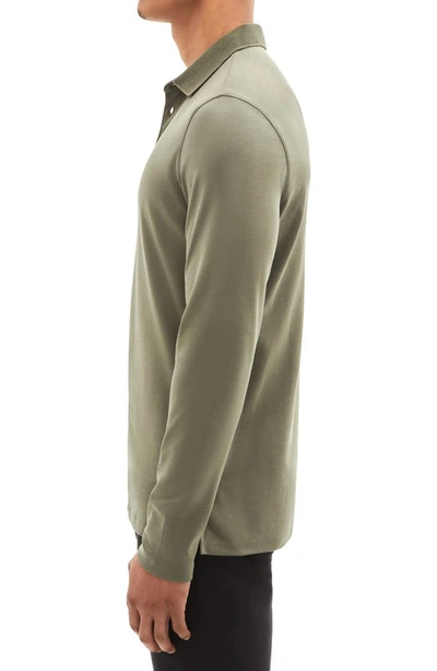 Robert Barakett Georgia Long Sleeve Polo In Dusty Olive
