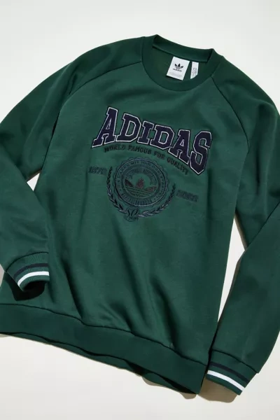 Adidas Originals Varsity Crew Neck Sweatshirt In Green | ModeSens