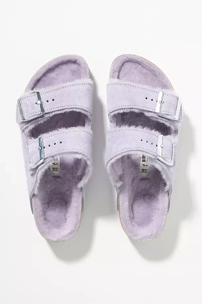 Shop Birkenstock Arizona Shearling-lined Sandals In Purple