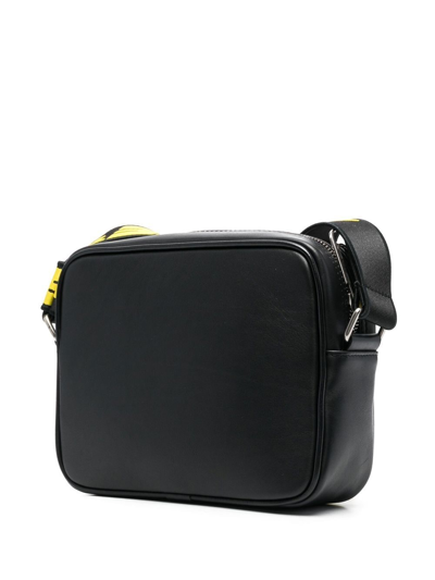 Shop Off-white Leather Crossbody Bag In Black