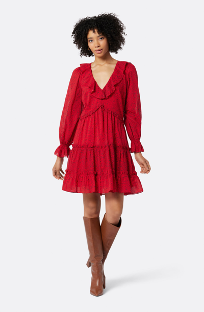 Shop Joie Adanson Mini Cotton Dress In Red