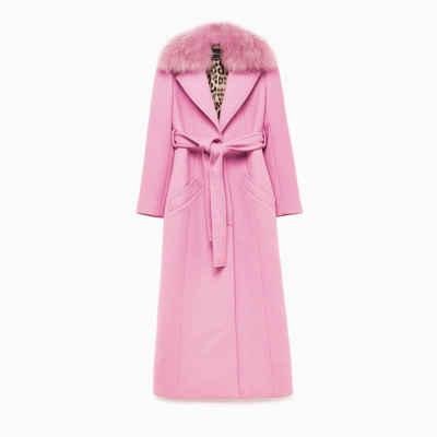 Shop Blumarine Coat In Wool Cloth In Bubblegum
