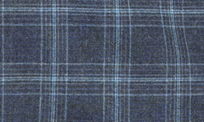 English Laundry 4-piece Trim Fit Double Breasted Plaid Jacket & Pants Suit Set In Blue