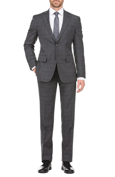 Shop English Laundry Two Button Notch Lapel Trim Fit Suit In Charcoal