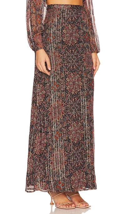 House Of Harlow 1960 X Revolve Mareisa Metallic Maxi Skirt In Rust Floral Multi