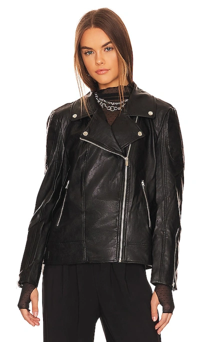 Shop Bardot Oversized Biker Jacket In Black