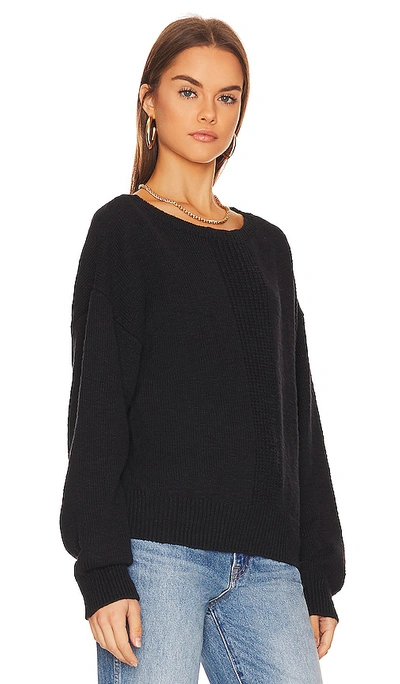 Shop Bobi Center Stitch Boatneck Sweater In Black