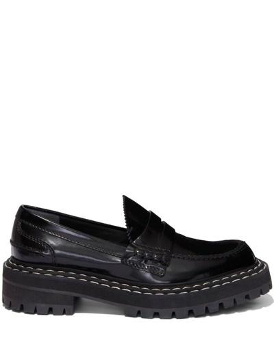 Shop Proenza Schouler Contrasting-stitch Detail Loafers In Black