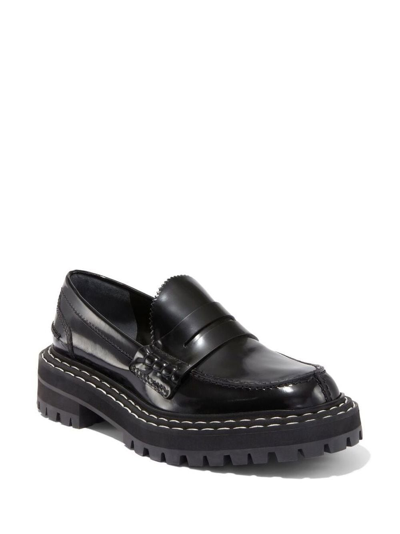 Shop Proenza Schouler Contrasting-stitch Detail Loafers In Black
