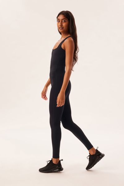 Girlfriend Collective Black Luxe Paneled Unitard