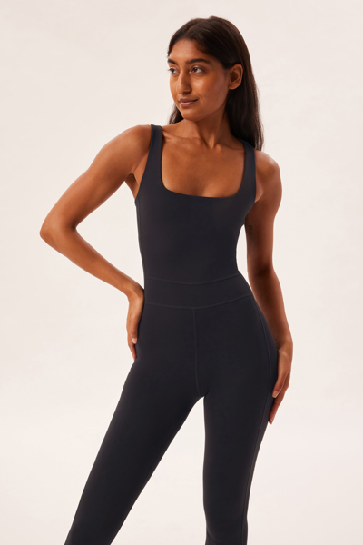 Girlfriend Collective Black Luxe Paneled Unitard