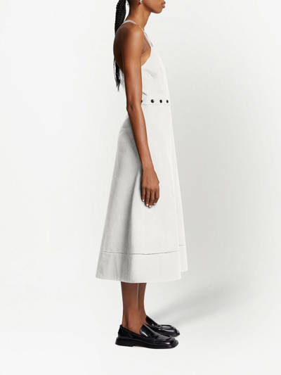 Shop Proenza Schouler White Label Button-embellished Midi Dress In Off White