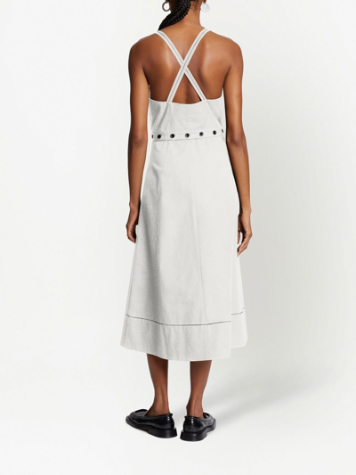 Shop Proenza Schouler White Label Button-embellished Midi Dress In Off White