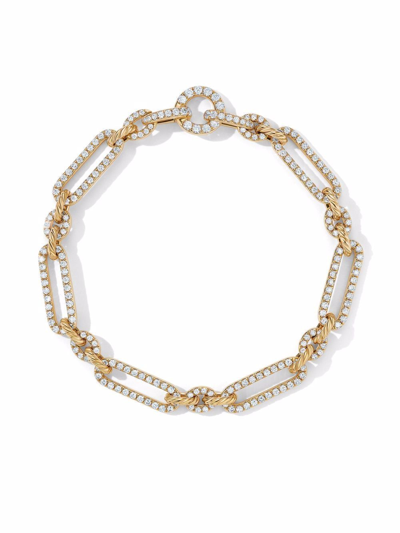 David Yurman 18kt Yellow Gold Lexington Diamond Bracelet In Gold