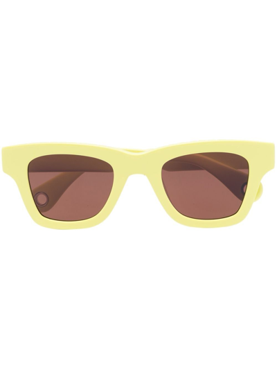 Shop Jacquemus Nocio D-frame Sunglasses In Gelb