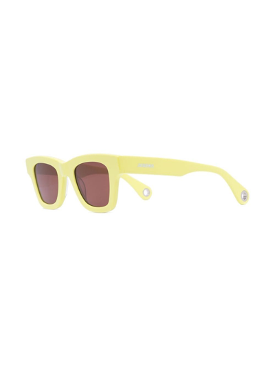 Shop Jacquemus Nocio D-frame Sunglasses In Gelb