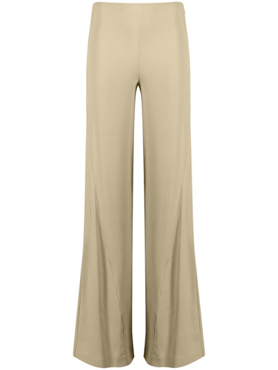 Jacquemus Soffio Flared Trousers In Nude