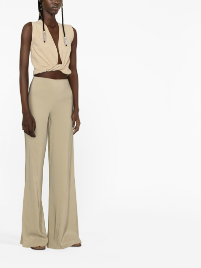 Jacquemus Soffio Flared Trousers In Nude