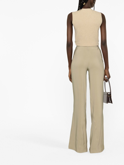 Jacquemus Soffio Flared Trousers In Nude