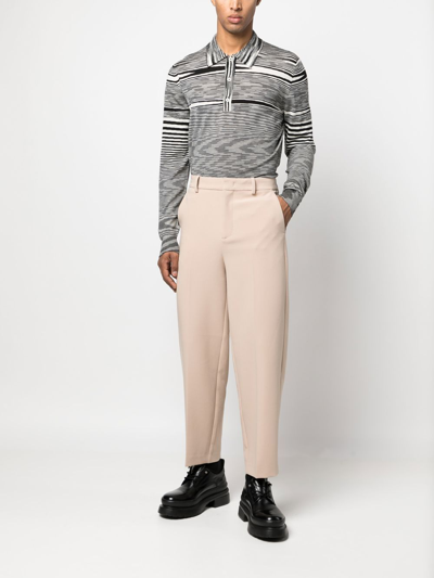 Shop Missoni Long-sleeve Wool Polo Shirt In Schwarz
